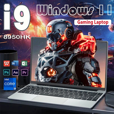 Gaming Laptop Computer Windows 11 Intel Core i9 8950HK 16GB DDR4 1TB 2TB SSD Laptops Office Study Notebook PC Gamer Computers