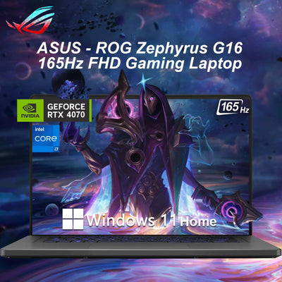 ASUS ROG Zephyrus G16 Gaming Laptop,Intel Core i7-13620H,NVIDIA GeForce RTX 4070,32GB RAM,2TB SSD,Single-zone RGB Backlight