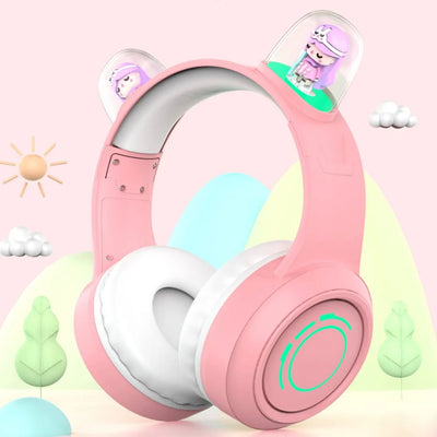 Wireless Bluetooth 5.1 Cute Cartoon Doll Headphones