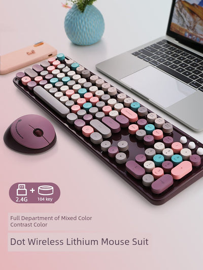 Laser Radio Rf104 Dot Girl Cute Wireless Keyboard