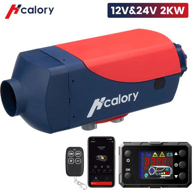 Hcalory 2KW bluetooth Smart Car Parking Heater with Remote Control and LCD Screen 10L Tank Portable Diesel Air Heater