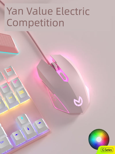 E-Sports Cherry Pink Girls' Desktop Audio Mouse